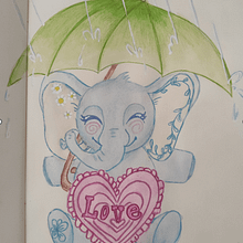 Ele-Plant Hug. Drawing project by monicamandikova - 04.22.2025