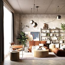 Renders Interior design modern. 3D, 3D Design, 3D Lettering, Interior Architecture & Interior Design project by Javiera Polo C. - 04.22.2025