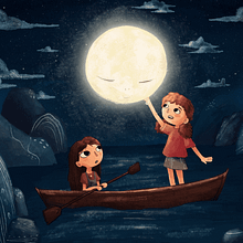 Luna & Harley - Moonshine Catchers. Children's Illustration, Digital Illustration, Drawing, Stor, and telling project by Zoe Rueda Ruiz - 04.22.2025