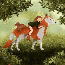 "I wish I could go back to the time when animals talked to me". Digital Illustration, Traditional illustration, and Drawing project by May - 04.22.2025