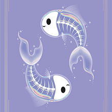 Horóscopo esqueleto. Digital Illustration, Drawing, Graphic Design, Design, and Digital Design project by Cássia Saito - 04.22.2025