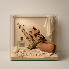 "Mar & estilo de alma Atemporal" Vitrina para VELEZ Colombia, . Paper Craft, Interior Decoration, DIY, Retail Design, and Spatial Design project by jordymartinezv - 04.23.2025