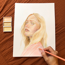 Illustrated Watercolor Portrait. Un progetto di Belle arti, Illustrazione tradizionale, Pittura, Pittura ad acquerello, Disegno, Disegno di ritratti e Disegno artistico di Mel - 23.04.2025