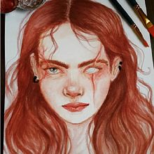 Erza 🀄 Original Character 🀄. Traditional illustration, Watercolor Painting, Pencil Drawing, Character Design, and Drawing project by Nathaly Proença - 04.25.2025