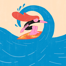 Surfer. Un progetto di Animazione 2D, Animazione, Illustrazione digitale, Illustrazione tradizionale, Motion graphics e Illustrazione animata di Dominika Byczkowska - 25.04.2025