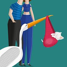 Low birth rate. Digital Drawing, Digital Illustration, Drawing, Editorial Illustration, and Traditional illustration project by María Victoria Caruso - 04.28.2025