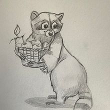 Cute raccoon . Character Design, Children's Illustration, Drawing, and Pencil Drawing project by Olha Bazarnova - 04.29.2025