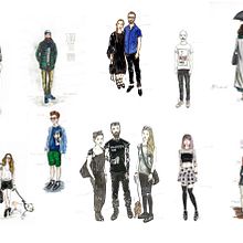 Street style Madrid "GentexMadrid". Traditional illustration project by Iryna Marchuk - 05.02.2025
