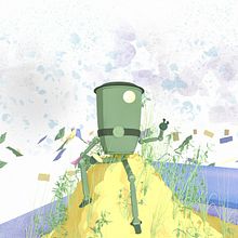 Trash El robot/BMO fan art. Een project van Ontwerp van personages, Productontwerp, Motion Graphics y  3D-modellering van menosjuan7 - 06.05.2025