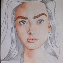 Retrato Ilustrado de Mujer. Projekt z dziedziny  Sztuki piękne, Trad, c, jna ilustracja,  Malarstwo, Malowanie akwarelą,  R, sunek, Portret,  R, sunek art, st i czn użytkownika Jason Trujillo - 06.05.2025