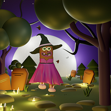 Spooky trick or treat. Projekt z dziedziny  Animacja, 3D, Stor, telling, Projektowanie postaci i  Modelowanie 3D użytkownika Fiorella Porras Frutos - 06.05.2025