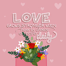 LOVE GROWS STRONGER WHEN HEARTS CHOOSE EACHOTHER DAILY. Calligraph, Digital Lettering & Instagram project by Doménica Chamorro - 05.06.2025