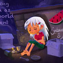 Save Gaza Children. Children's Illustration, Digital Illustration, Digital Painting, and Picturebook project by sajalisal - 05.07.2025