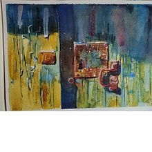 The Blue Door . Pictură în acuarelă de kylieclaxton1970 - 05.07.2025