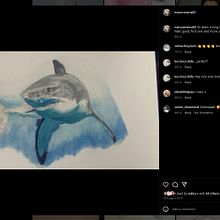 Great white shark. Traditional illustration project by Manuel Cesena - 05.08.2025