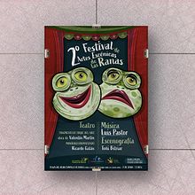 Diseño e Ilustración del cartel para el 2º Festival de las artes Escénicas de las Ranas. Un progetto di Illustrazione digitale, Graphic design, Illustrazione vettoriale e Design di poster  di José Luis Segovia García - 08.05.2025