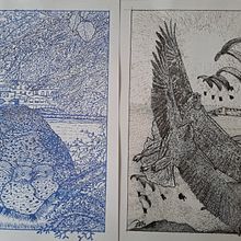 Meu(s) projeto(s) do curso: Ilustração com tinta e bico de pena: registre o mundo natural [ 1. "O Ninho na Vila" ; 2. "Liberdade de voar"; 3. "Outono"]. Projekt z dziedziny  R, sunek art, st, czn,  R, sunek,  R, sunek atramentem, Ilustracja naturalist, czna, Sketchbook i Sketching użytkownika António Anjos Mendonça - 08.05.2025