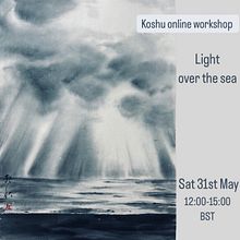 Online Sumi-e workshop "light over the sea". Arts, Crafts, Painting, Watercolor Painting, Fine Arts & Ink Illustration project by Koshu (Akemi Lucas) - 05.09.2025