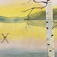 Water scene. Fine Arts, Painting, and Watercolor Painting project by Charlotte Wenninger - 05.10.2025