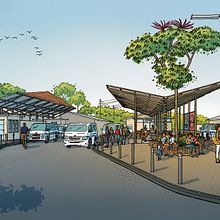 Reimagining the Market Street Bus Park Terminal - Entebbe, Uganda. Projekt z dziedziny  R, sunek architektoniczn,  Architektura, Architektura c, frowa,  R, sunek, Trad, c, jna ilustracja i Projektowanie przestrzeni użytkownika pasi_thadeus - 11.05.2025
