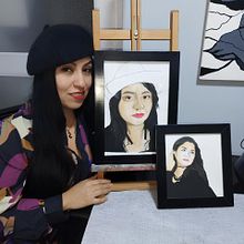 Noelia, acuarela sobre lienzo.. Un progetto di Disegno di ritratti e Pittura ad acquerello di Sandra Elizabeth - 14.05.2025