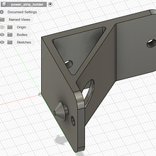 Power strip holder (vertical). 3D, 3D Design, Product Design, 3D Modeling & Industrial Design project by Cecilia Morales - 05.14.2025