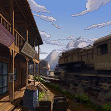 Western Train. Digital Illustration project by Eugenio Realubit - 05.15.2025