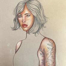 Portrait pastel d'après le cours dElena Pancorbo. Un proyecto de Ilustración tradicional, Bellas Artes, Dibujo, Dibujo a lápiz, Dibujo de Retrato, Dibujo realista y Dibujo artístico de ahilia Sita - 15.05.2025
