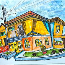 La casa del vecino. Ink Illustration, Sketchbook, and Sketching project by Jorge Barrantes - 05.17.2025