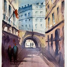 Proyecto final curso acuarela urbana . Un progetto di Pittura ad acquerello di Manuel Oliva León - 22.05.2025