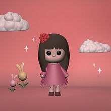 Mademoiselle framboise - Kawaii 3D. Un proyecto de Modelado 3D, Diseño de personajes, Ilustración digital, Ilustración tradicional y Manga de Costisella Anne - 24.05.2025