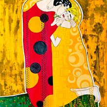 EL BESO W. Acr, lic Painting, Traditional illustration, Narrative, and Decorative Painting project by Cassandra Morán - 05.26.2025