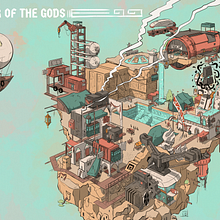 Bazaar of the Gods - A fantasy urban landscape. Projekt z dziedziny Ilustracja c, frowa, Trad, c, jna ilustracja, Projektowanie graficzne, Narracja, Sketchbook,  Architektura, Projektowanie gier komputerow i ch użytkownika jschellekens - 26.05.2025