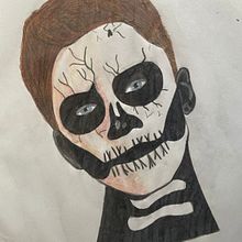 Día de muertos.. Fine Arts, Pencil Drawing, Traditional illustration, Drawing, Portrait Drawing, Realistic Drawing, Artistic Drawing, and Colored Pencil Drawing project by Secret OT - 05.27.2025