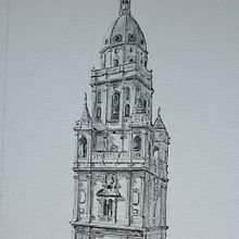 Ilustración arquitectónica grafito y tinta. Architectural Illustration, Artistic Drawing, Drawing, and Pencil Drawing project by palomoreno - 05.29.2025