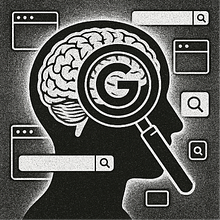 Efecto Google: cómo cambia nuestro cerebro. Projekt z dziedziny  Sztuki piękne,  Manager art, st, czn, Projektowanie informacji, Grafika ed, torska, Projektowanie graficzne, Ilustracja w i dawnicza użytkownika Margarita Maria Becerra Sanchez - 30.05.2025