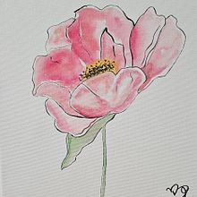 Flor. Técnica al Acuarela. Projekt z dziedziny Trad, c i jna ilustracja użytkownika Jess M-buenrostro - 30.05.2025