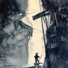 Darkness . Projekt z dziedziny  Sztuki piękne,  Malarstwo i Malowanie akwarelą użytkownika zhimakaman - 01.06.2025