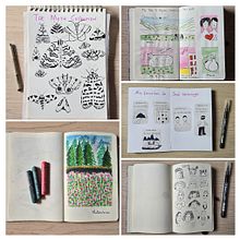 Mi proyecto final: Diario ilustrado: una práctica diaria y consciente. Projekt z dziedziny  Sztuki piękne, Sketching, Kreat, wność,  R, sunek, Sketchbook i Uważność użytkownika Anabell Jorge - 01.06.2025
