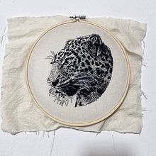 Jaguar. Projekt z dziedziny  R, sunek,  Haft,  Tkactwo, Trad, c, jna ilustracja, R, sunek realist, czn, Wzornictwo tekst i liów użytkownika Verónica Estrada - 03.06.2025
