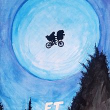 E.T. El extraterrestre . Projekt z dziedziny Trad, c, jna ilustracja, Malowanie akwarelą i  Sztuki piękne użytkownika Carlos Vásquez - 04.06.2025