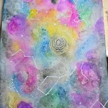 Galaxy . Projekt z dziedziny  Sztuki piękne,  Malarstwo, Trad, c, jna ilustracja i Malowanie akwarelą użytkownika rubi_montes04 - 05.06.2025