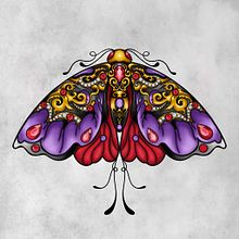 Mariposa ornamental: brillo, elegancia y transformación. Digital Illustration, Drawing, Graphic Design, Design, Digital Design, Digital Painting, and Tattoo Design project by Daniela Hernandez Gonzalez - 06.06.2025
