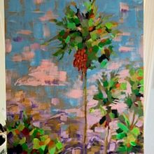 Sunset Palms. Projekt z dziedziny Malarstwo akr, lowe,  Sztuki piękne i  Malarstwo użytkownika ana.m.menendez - 07.06.2025