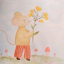 Souris des Champs. Projekt z dziedziny Ilustracje dla dzieci, Trad, c, jna ilustracja i Malowanie akwarelą użytkownika jennifer_viennot07 - 08.06.2025