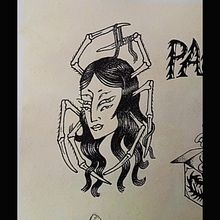 Practica tatuaje mujer araña diseño propio. Tattoo Design project by John Mario Nuñez Muñoz - 06.09.2025