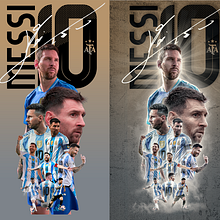 Messi 10, un poster de mi Capitán.. Graphic Design, Digital Design, and Photographic Composition project by Juan Manuel Guzzoni Barahona - 06.09.2025