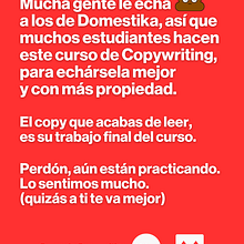 A Domestika no le va a gustar esto. Projekt z dziedziny  Reklama, Komunikacja, Cop, writing, Stor i telling użytkownika Sebastián Marín - 09.06.2025
