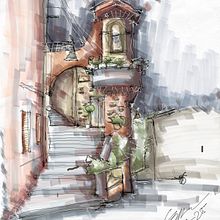 italia. Projekt z dziedziny  R, sunek architektoniczn,  R, sunek,  R, sunek atramentem, Sketchbook i Sketching użytkownika sebastiangiraldo56 - 10.06.2025