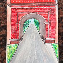 Ancient Museum Entrace. Un progetto di Illustrazione architettonica di Ashwina Anand - 10.06.2025